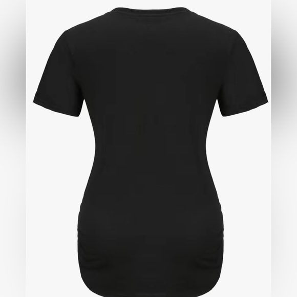 XXL Women’s Maternity Black Tee Crewneck Cute I’m A Girl Pink Heart Print NWT - Picture 2 of 2